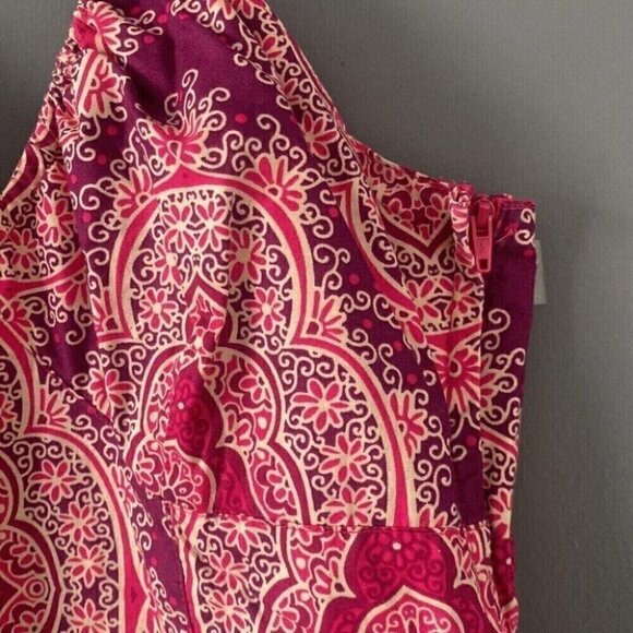 H&M Halter Dress Size 8 Pink Paisley Print Y2K Boho Beach Resort - Picture 5 of 14